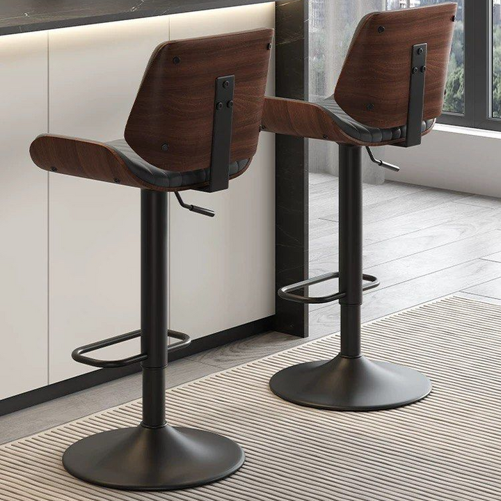 KIADEN Modern Leather Swivel Bar Stool - Radical Homes Singapore