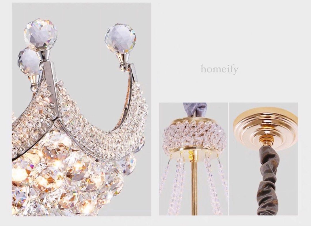 DAIMON Modern Crystal Chandelier - Radical Homes Singapore