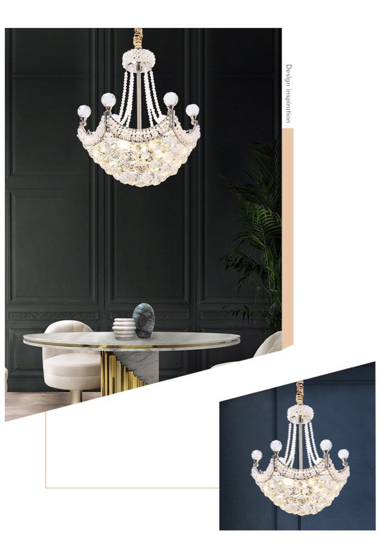 DAIMON Modern Crystal Chandelier - Radical Homes Singapore