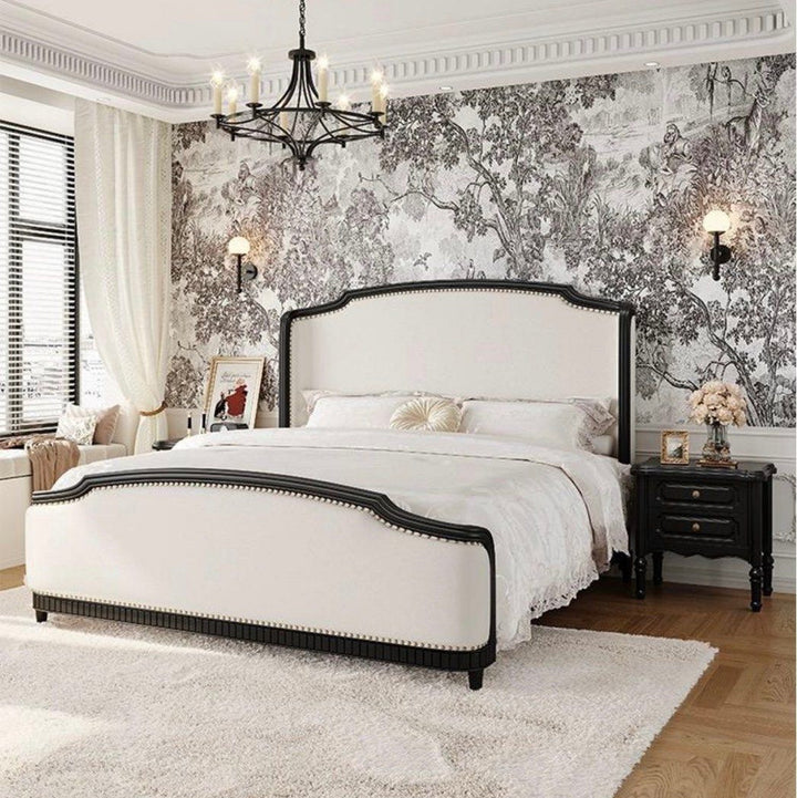 DANIA Modern French Leather Bedframe - Radical Homes Singapore