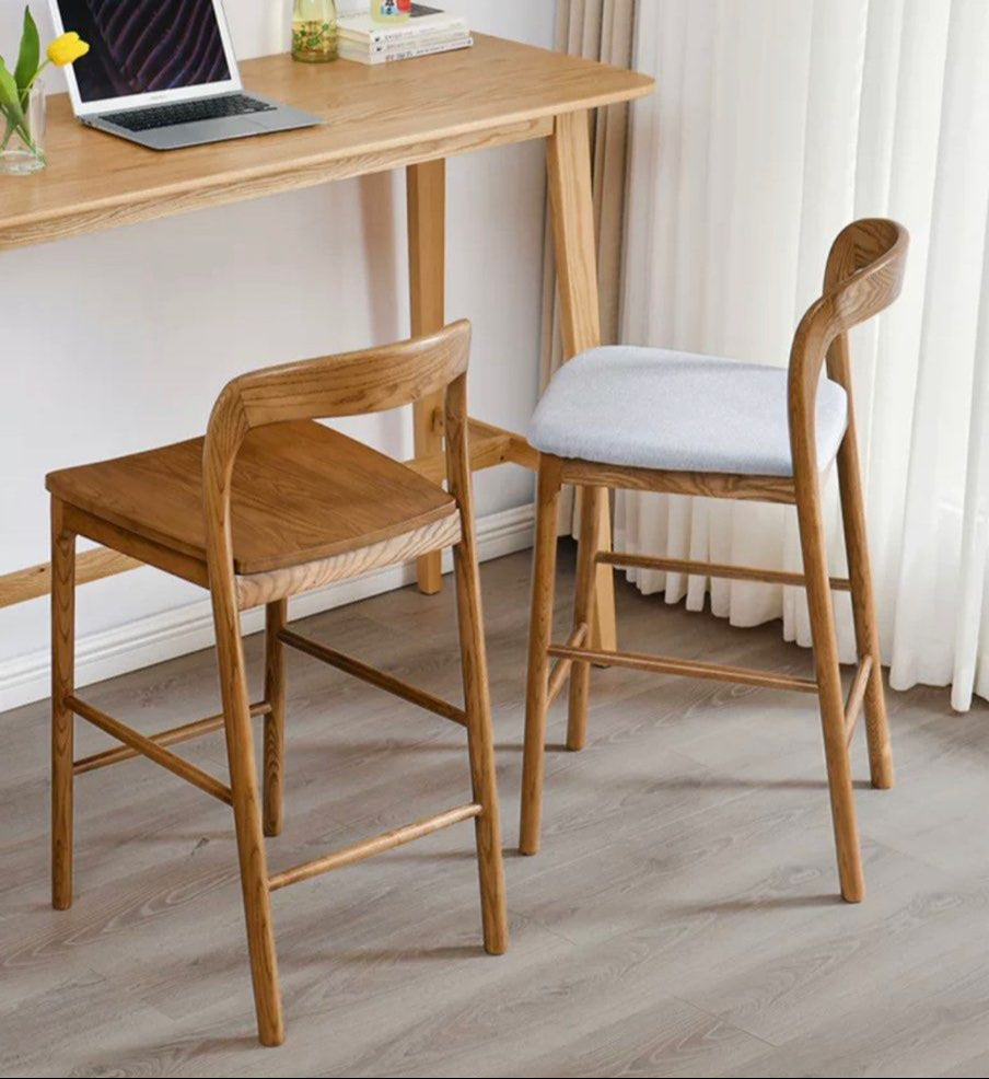 KALDEIF Wood Bar Stool - Radical Homes Singapore
