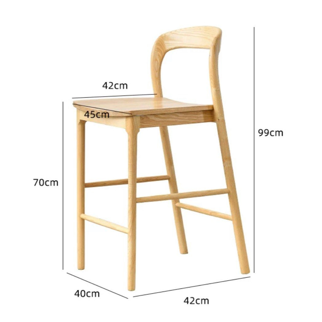 KALDEIF Wood Bar Stool - Radical Homes Singapore