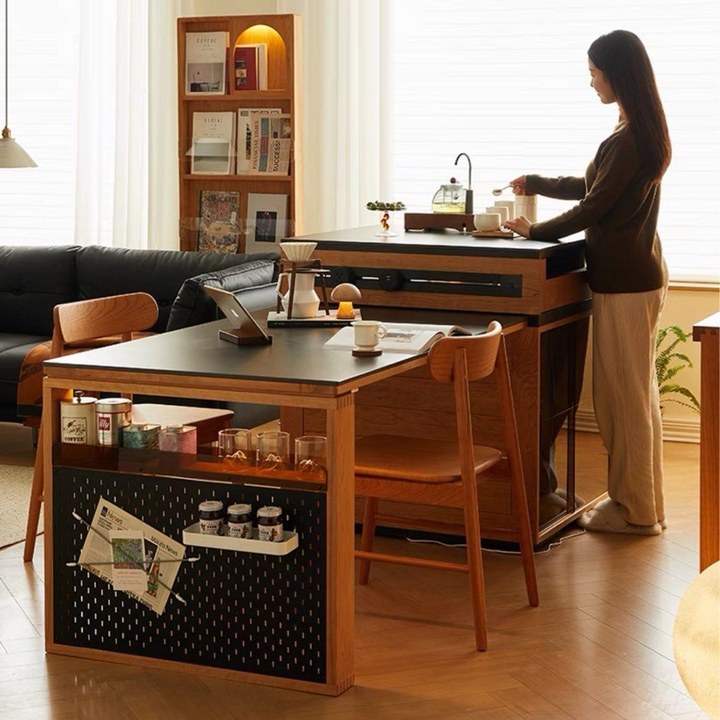 SULLIVAN Extendable Sintered Stone Island Dining Table - Radical Homes Singapore