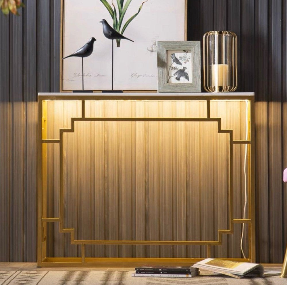 CARMINE LED Marble Console Table - Radical Homes Singapore