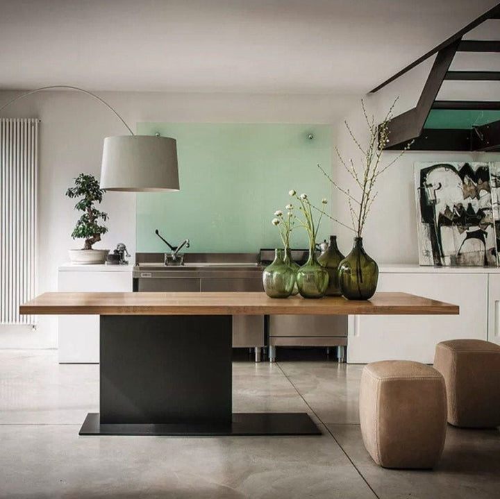 LINARES Industrial Solid Wood Dining Table - Radical Homes Singapore