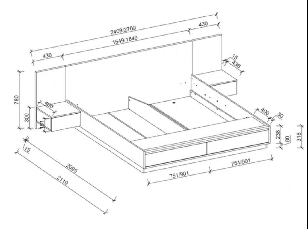 DESKREL Modern Bedframe - Radical Homes Singapore