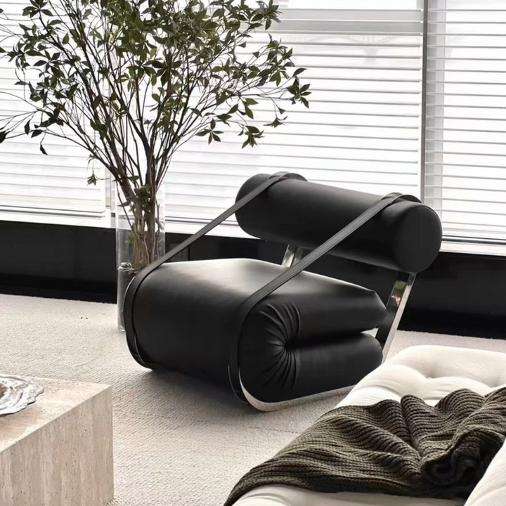 INGRID Modern Leather Lounge Chair - Radical Homes Singapore
