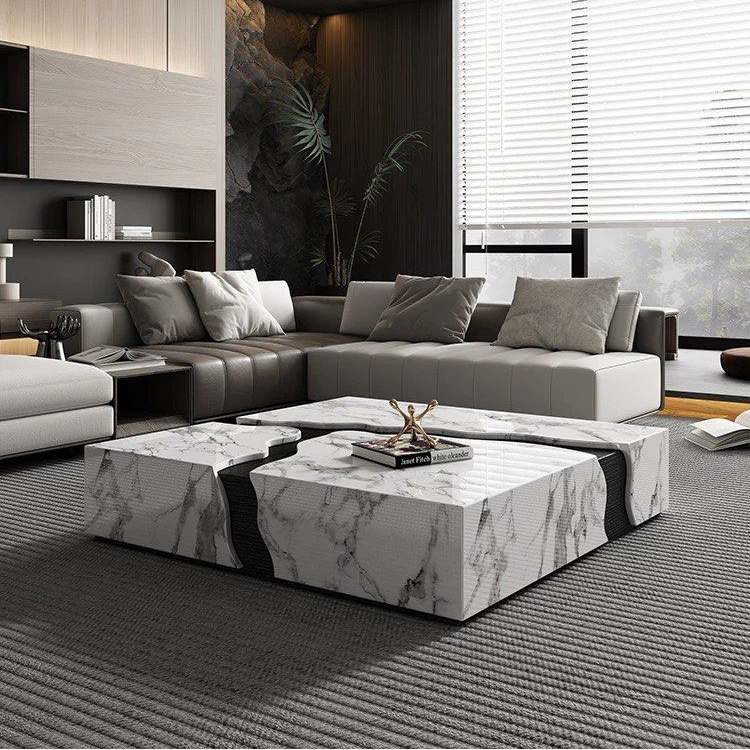 HASTON Modern Marble Coffee Table - Radical Homes Singapore
