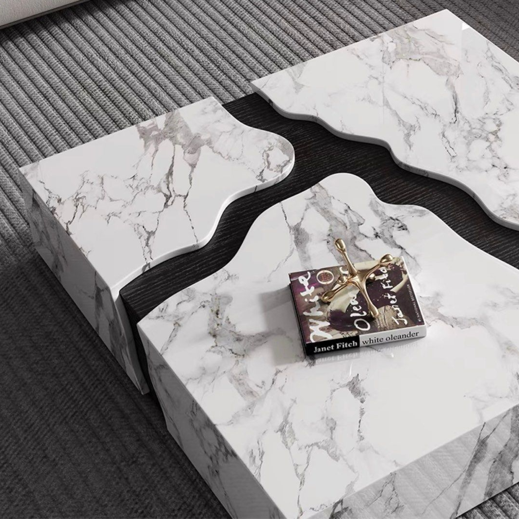 HASTON Modern Marble Coffee Table - Radical Homes Singapore