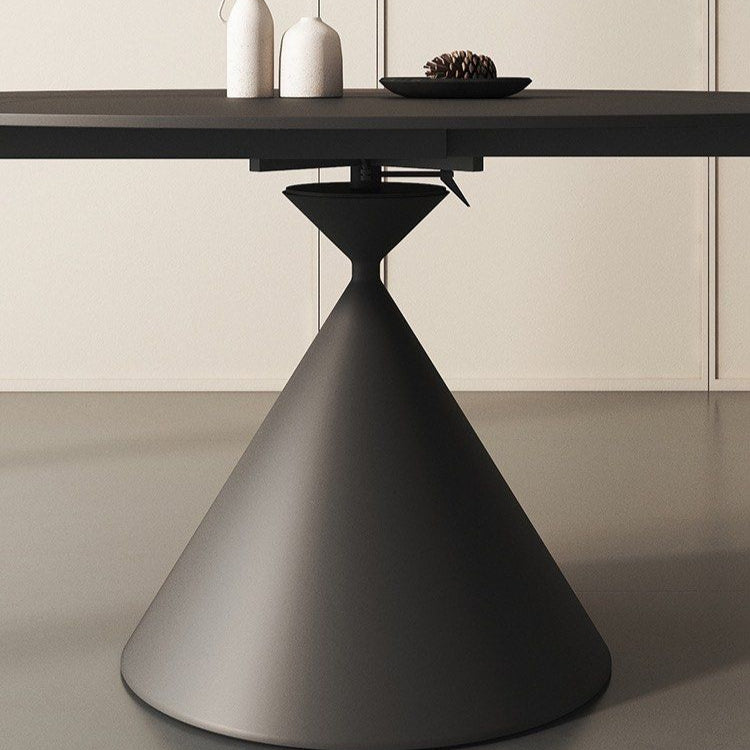 ALESON Modern Extendable Sintered Stone Round Dining Table - Cassa Haus Singapore