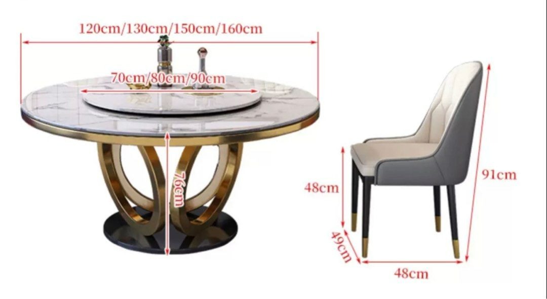 MAVON Luxurious Round Dining Table - Radical Homes Singapore
