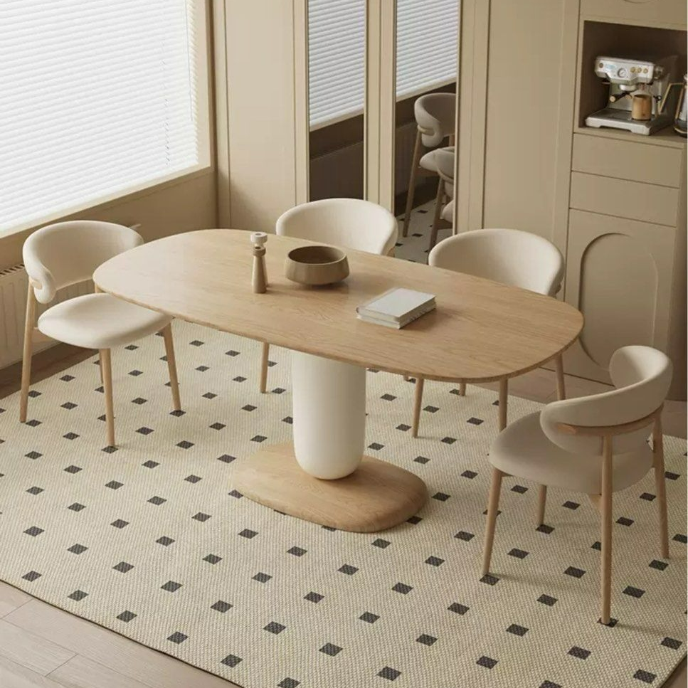 RABON Japandi Solid Wood Dining Table - Cassa Haus Singapore