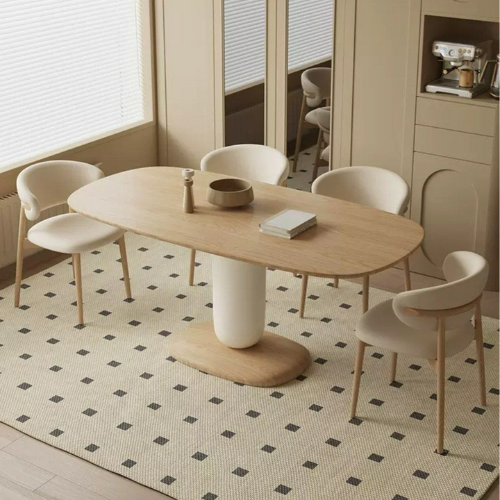 RABON Japandi Solid Wood Dining Table - Cassa Haus Singapore