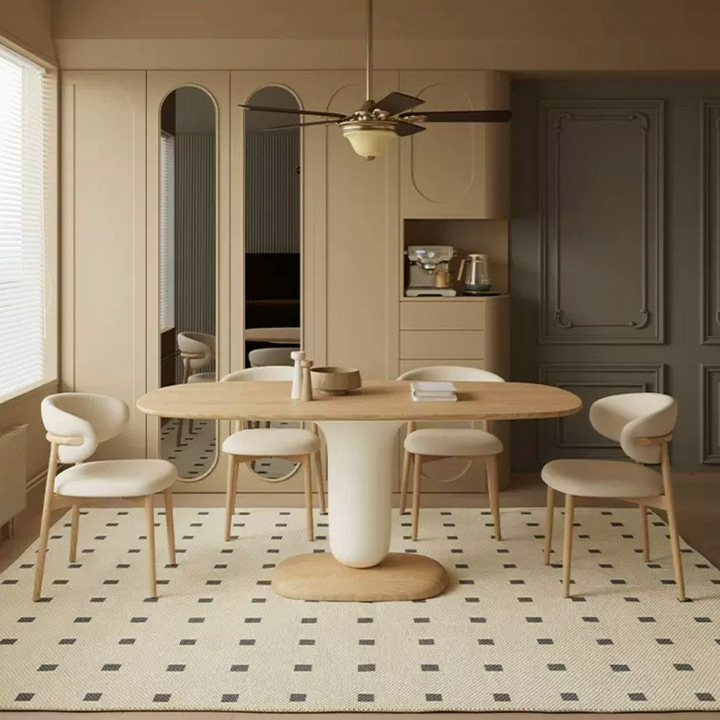 RABON Japandi Solid Wood Dining Table - Cassa Haus Singapore