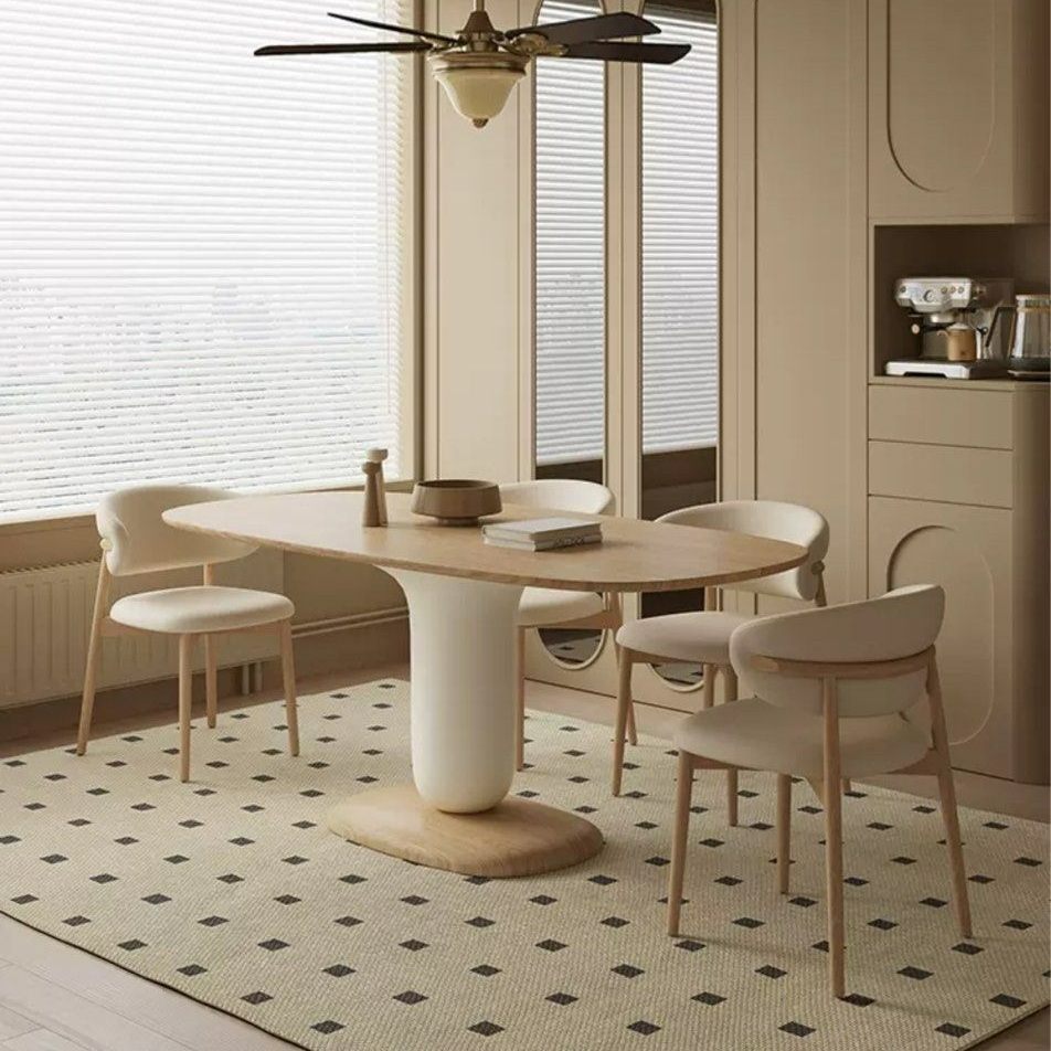 RABON Japandi Solid Wood Dining Table - Cassa Haus Singapore
