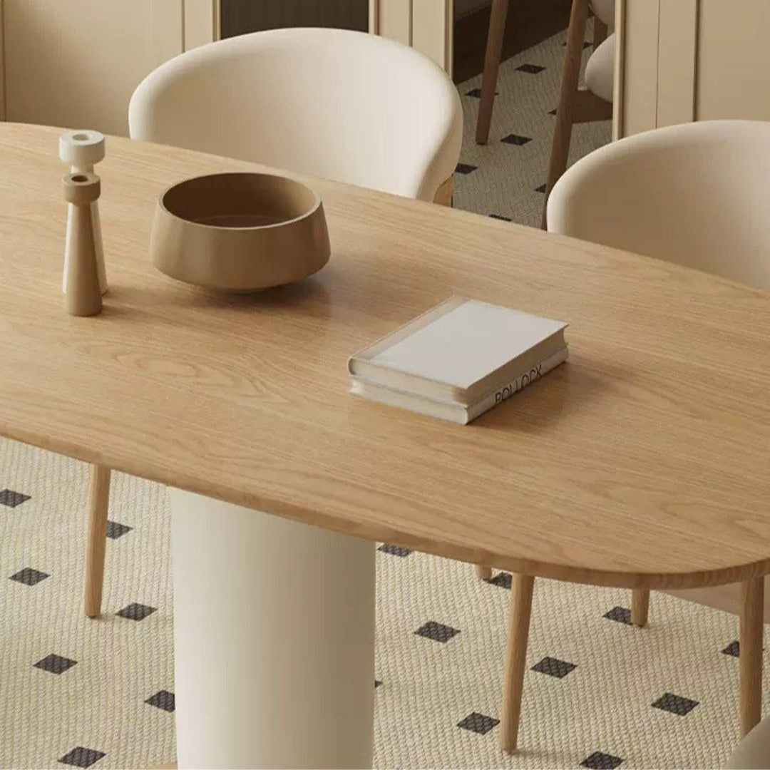 RABON Japandi Solid Wood Dining Table - Cassa Haus Singapore