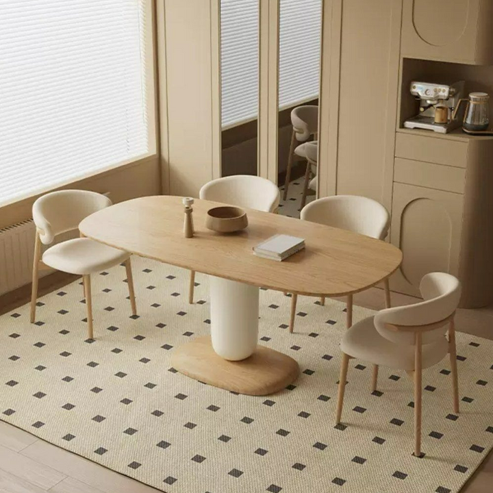 RABON Japandi Solid Wood Dining Table - Cassa Haus Singapore