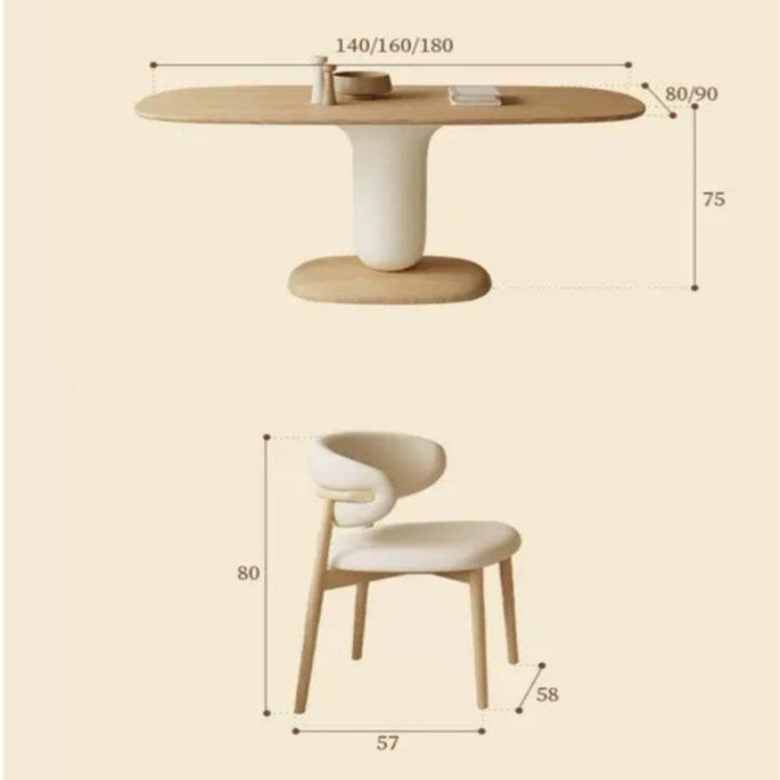 RABON Japandi Solid Wood Dining Table - Cassa Haus Singapore