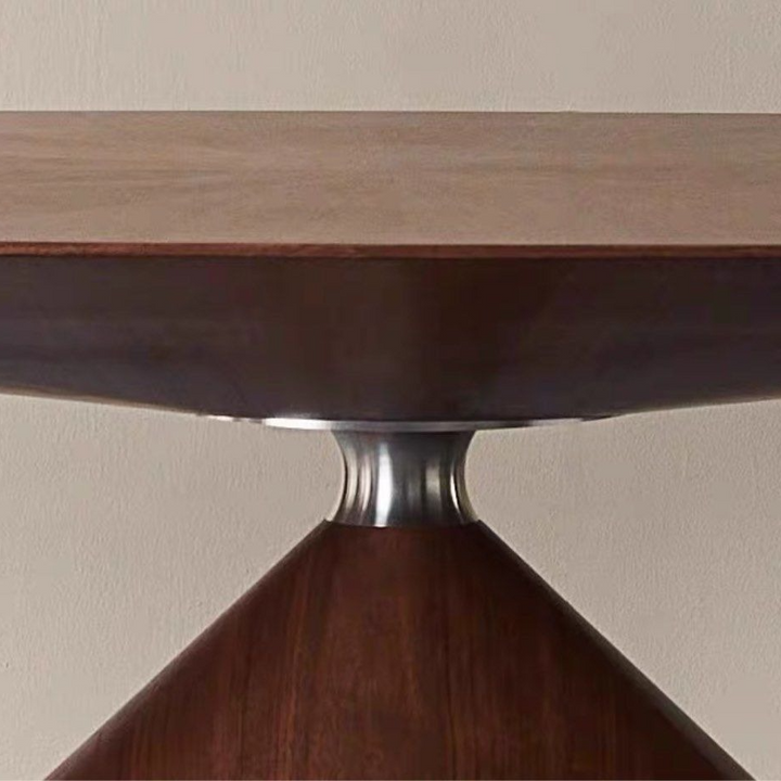 GERCI Modern Walnut Wood Oval Dining Table - Radical Homes Singapore