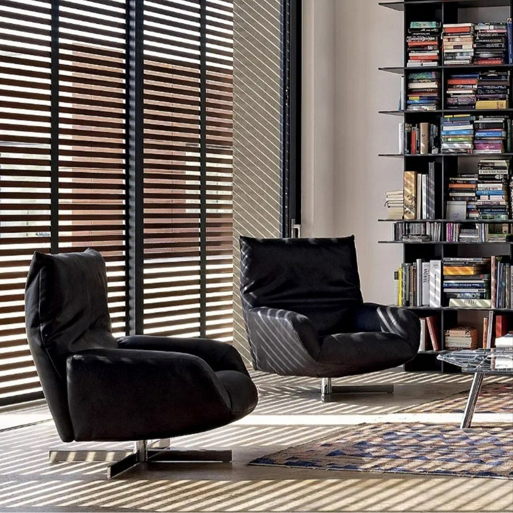 MAYA Modern Leather Lounge Chair - Radical Homes Singapore
