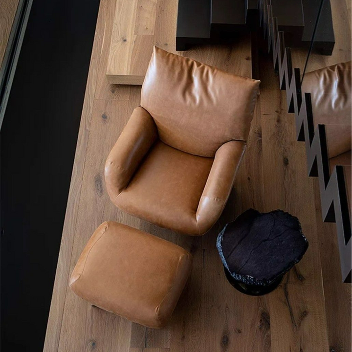 MAYA Modern Leather Lounge Chair - Radical Homes Singapore