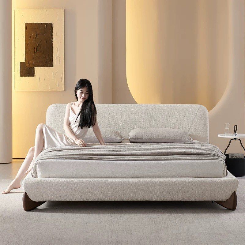 DIVEN Modern Boucle Bedframe - Radical Homes Singapore