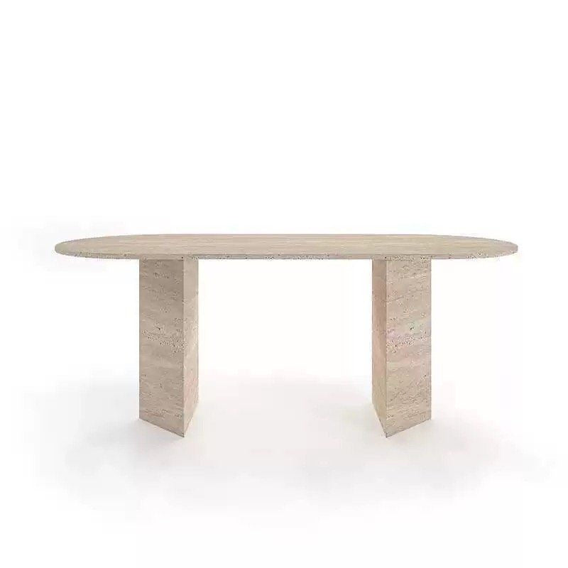 CAFUS Modern Travertine Dining Table - Radical Homes Singapore