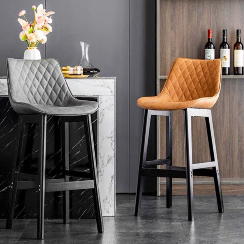 MAVRELLIS Modern Leather Bar Stool - Cassa Haus Singapore