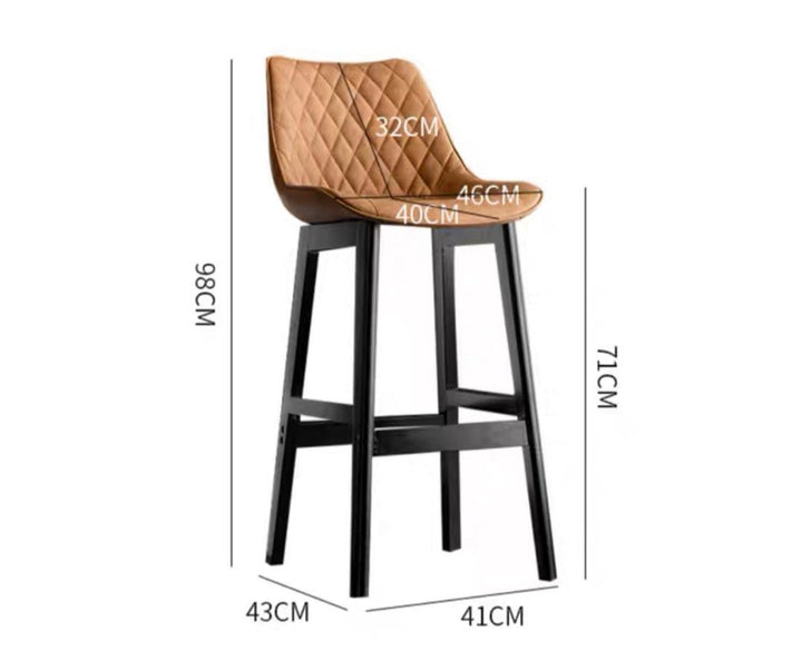 MAVRELLIS Modern Leather Bar Stool - Cassa Haus Singapore