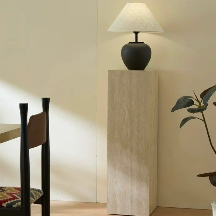 GURNEY Modern Travertine Pedestal - Radical Homes Singapore