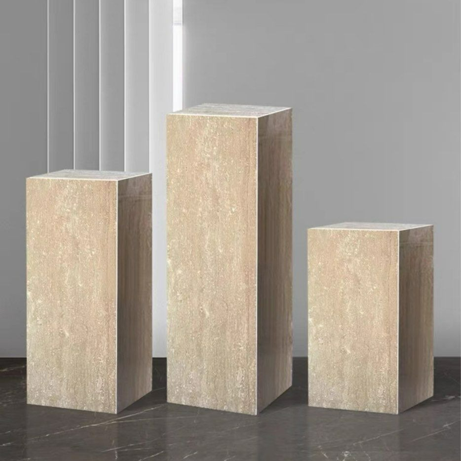 GURNEY Modern Travertine Pedestal - Radical Homes Singapore