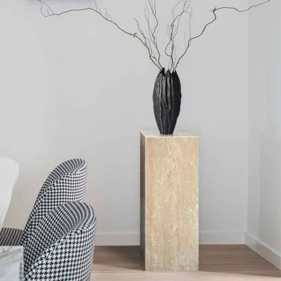 GURNEY Modern Travertine Pedestal - Radical Homes Singapore