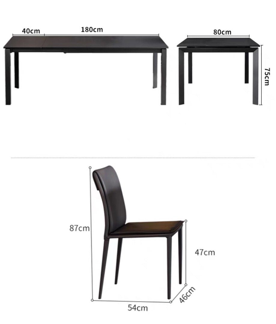 LEONARD Modern Extendable Sintered Stone Dining Table - Radical Homes Singapore