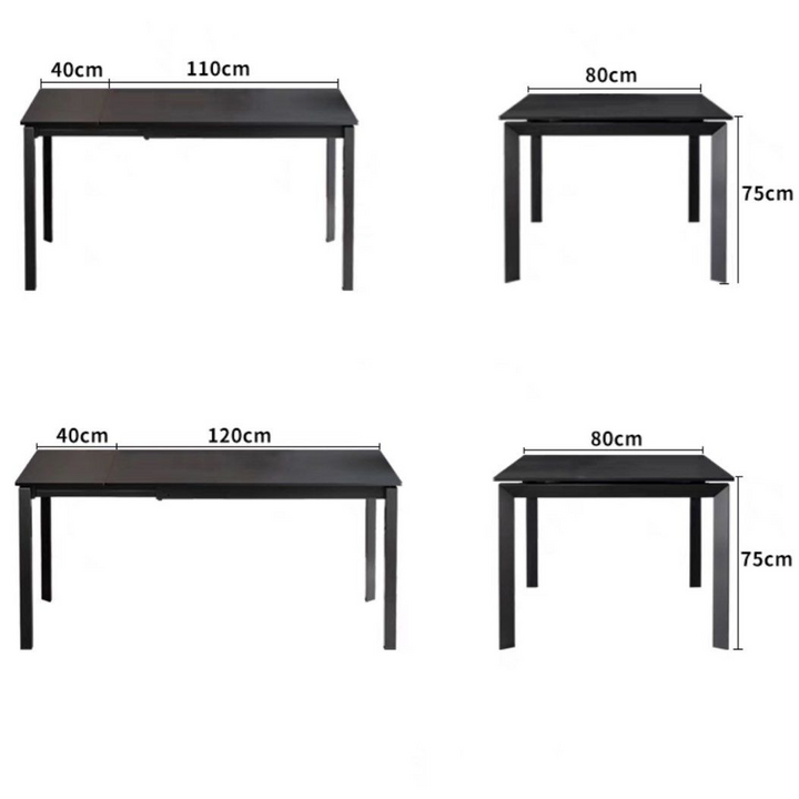 LEONARD Modern Extendable Sintered Stone Dining Table - Radical Homes Singapore