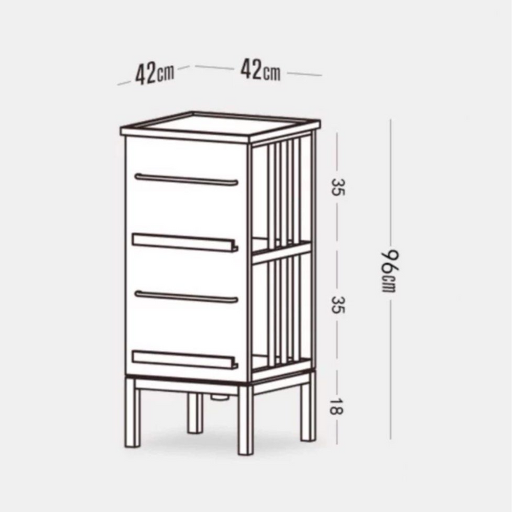 CORINN Japandi Solid Wood Rotatable Display Shelf - Radical Homes Singapore