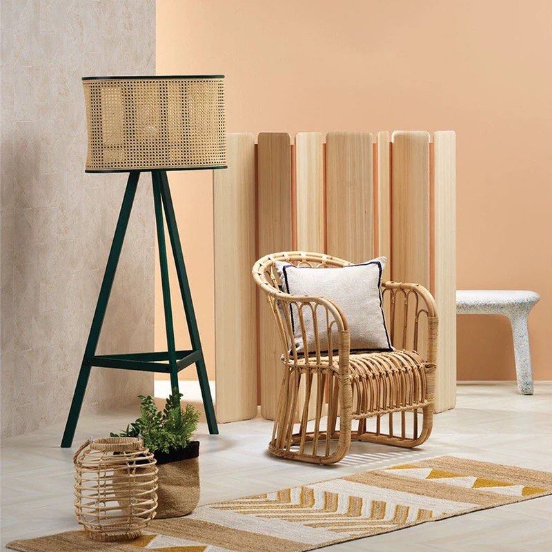 DUREN Japandi Rattan Floor Lamp - Radical Homes Singapore