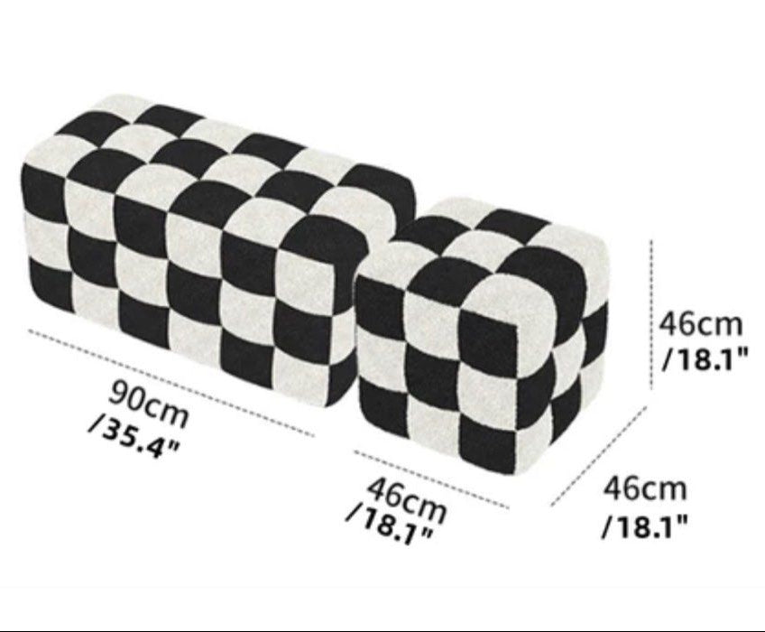 MERRICK Checkerboards Ottoman - Cassa Haus Singapore