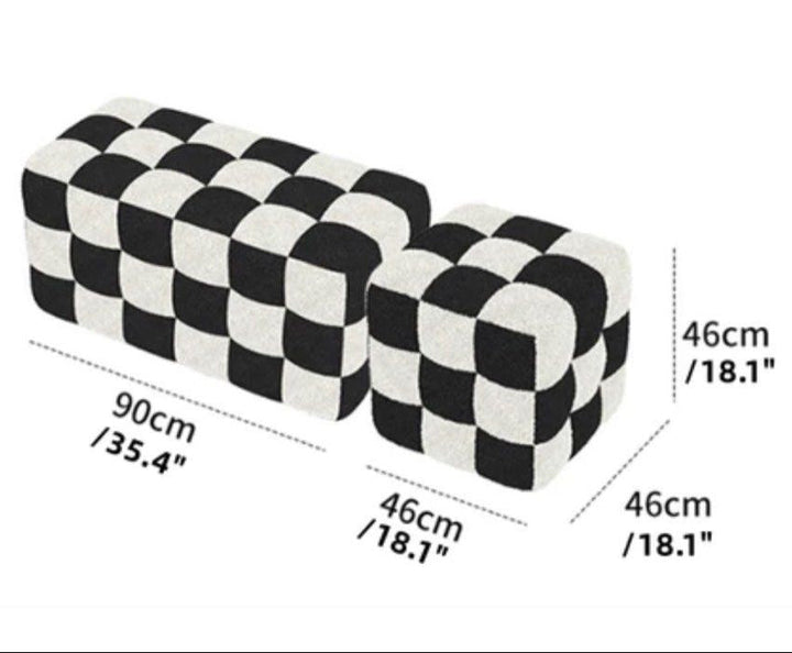 MERRICK Checkerboards Ottoman - Cassa Haus Singapore