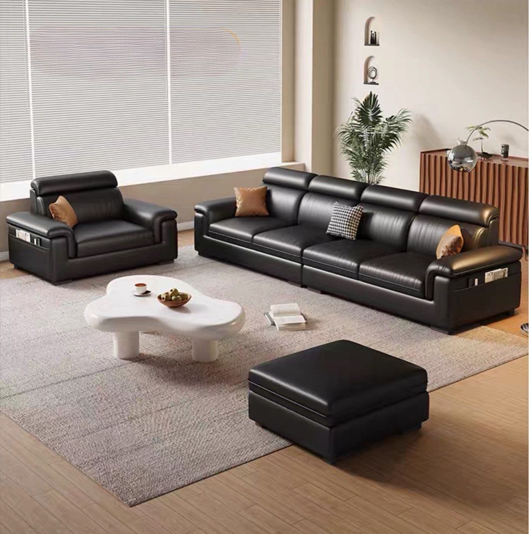BREVION Modern Genuine Leather Sofa - Radical Homes Singapore