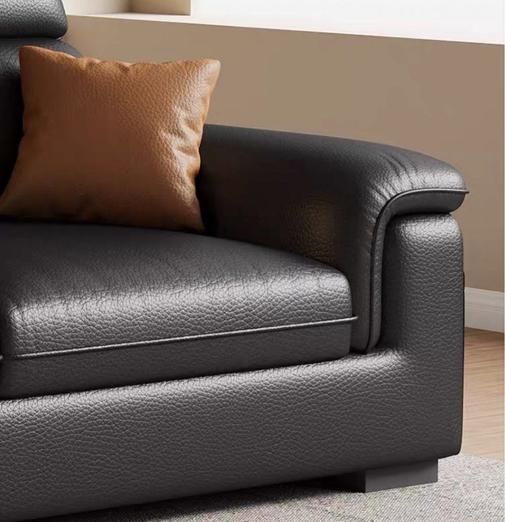 BREVION Modern Genuine Leather Sofa - Radical Homes Singapore