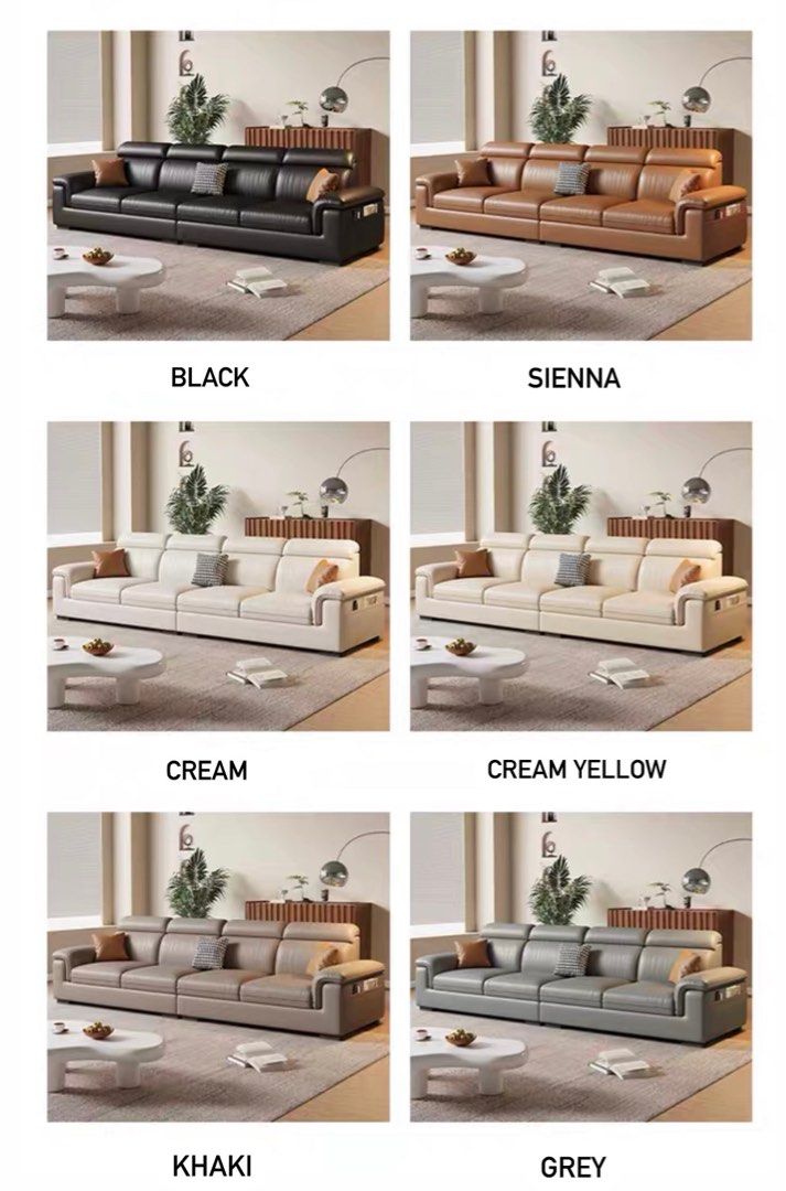 BREVION Modern Genuine Leather Sofa - Radical Homes Singapore