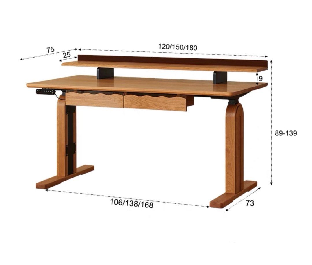 MALCOLM Electric Adjustable Height Study Table - Radical Homes Singapore