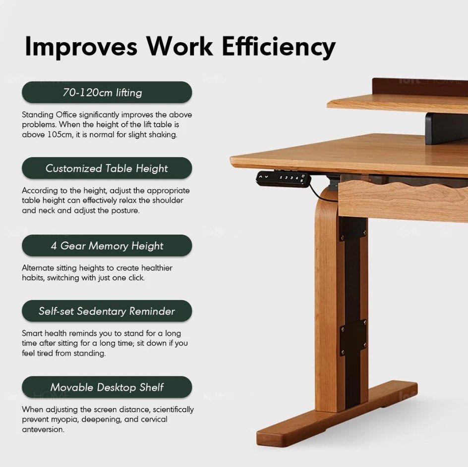 MALCOLM Electric Adjustable Height Study Table - Radical Homes Singapore