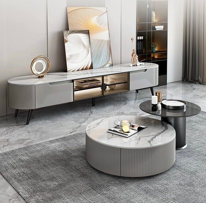 BANE Modern Sintered Stone TV Console - Radical Homes Singapore