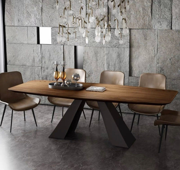 FRAZIER Walnut Wood Dining Table - Radical Homes Singapore
