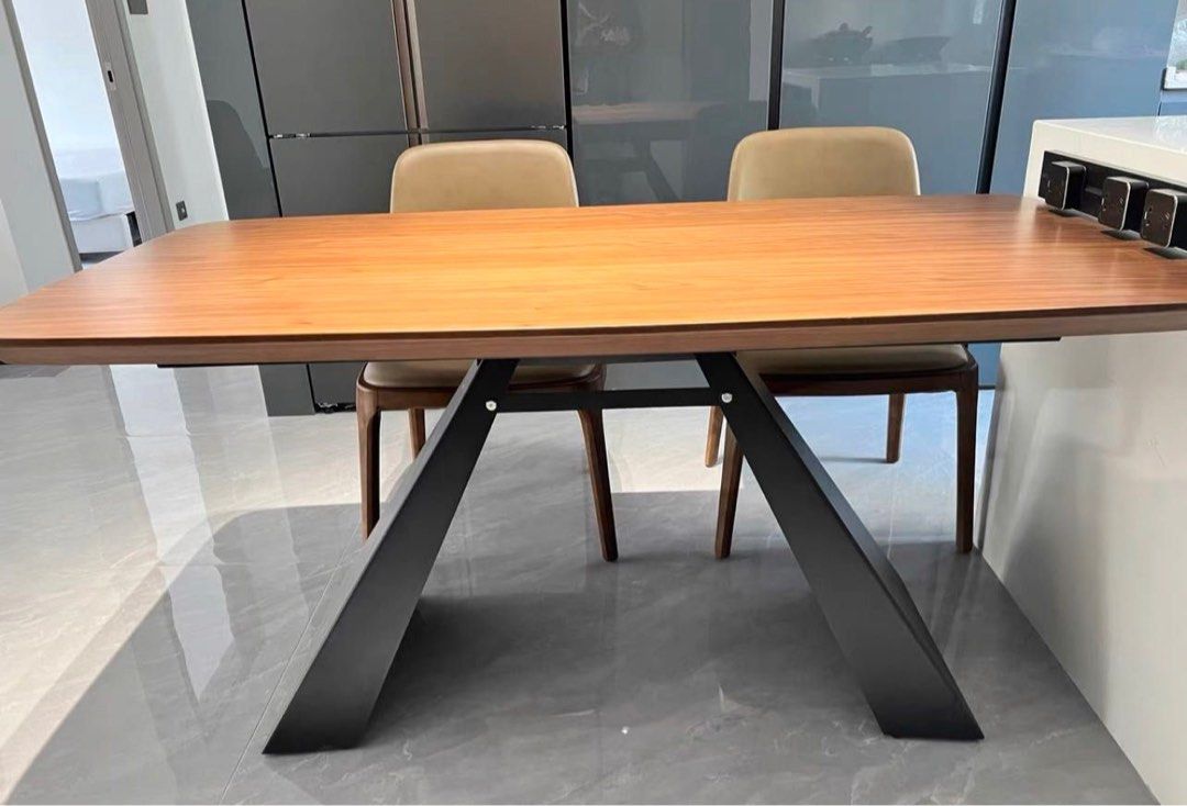 FRAZIER Walnut Wood Dining Table - Radical Homes Singapore