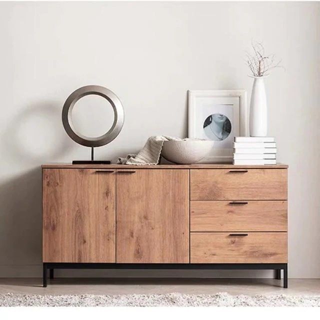AUSTEN Industrial Solid Wood Sideboard - Radical Homes Singapore
