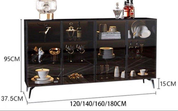 ANGELES Modern Glass Sideboard - Radical Homes Singapore
