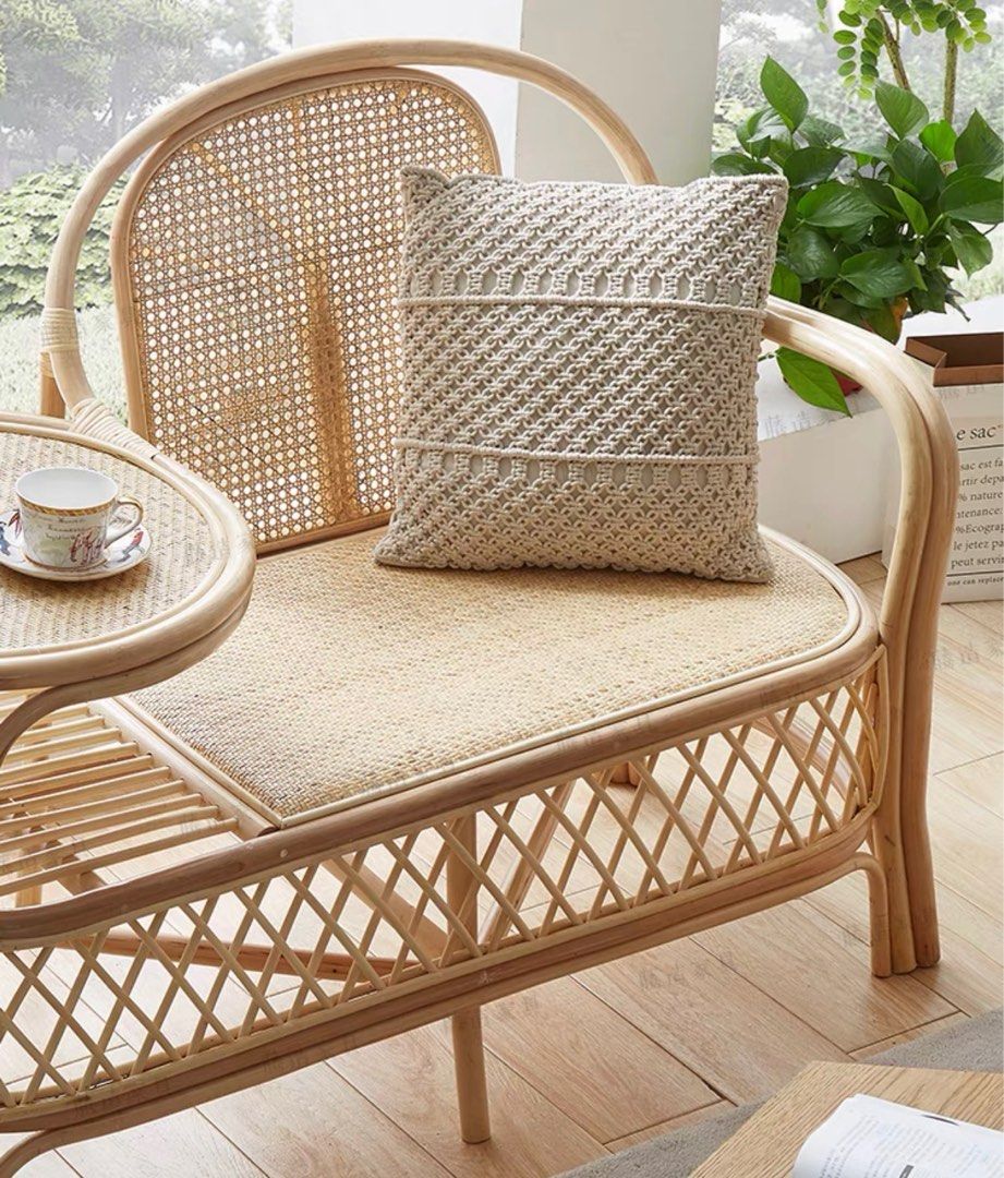 TAMSYN Japandi Rattan Bench - Radical Homes Singapore