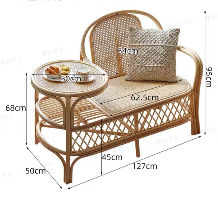 TAMSYN Japandi Rattan Bench - Radical Homes Singapore
